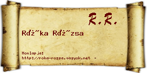 Róka Rózsa névjegykártya
